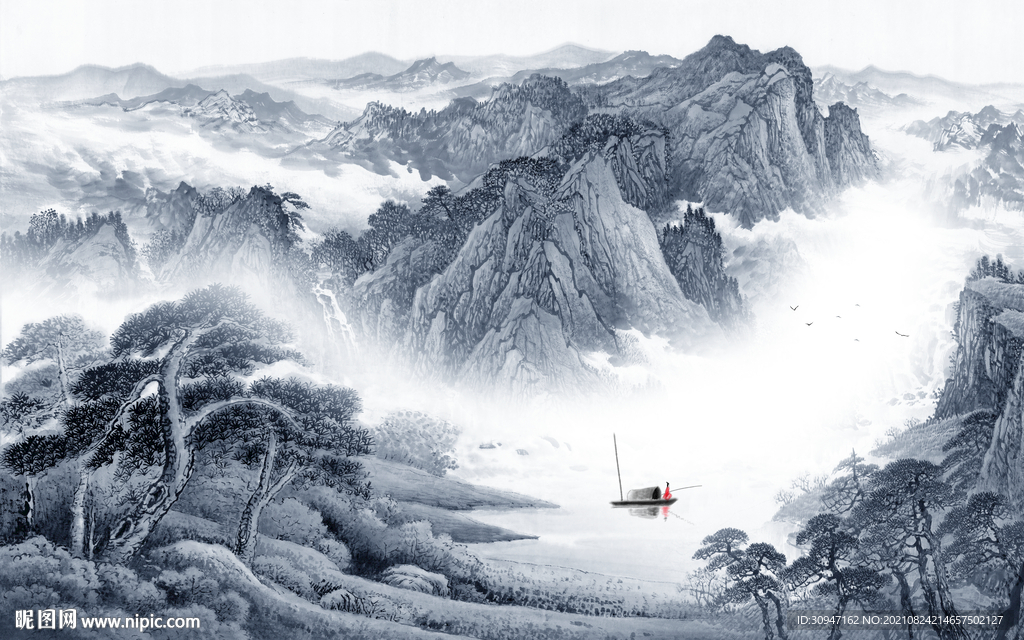 新款客厅山水图 TIF分层画