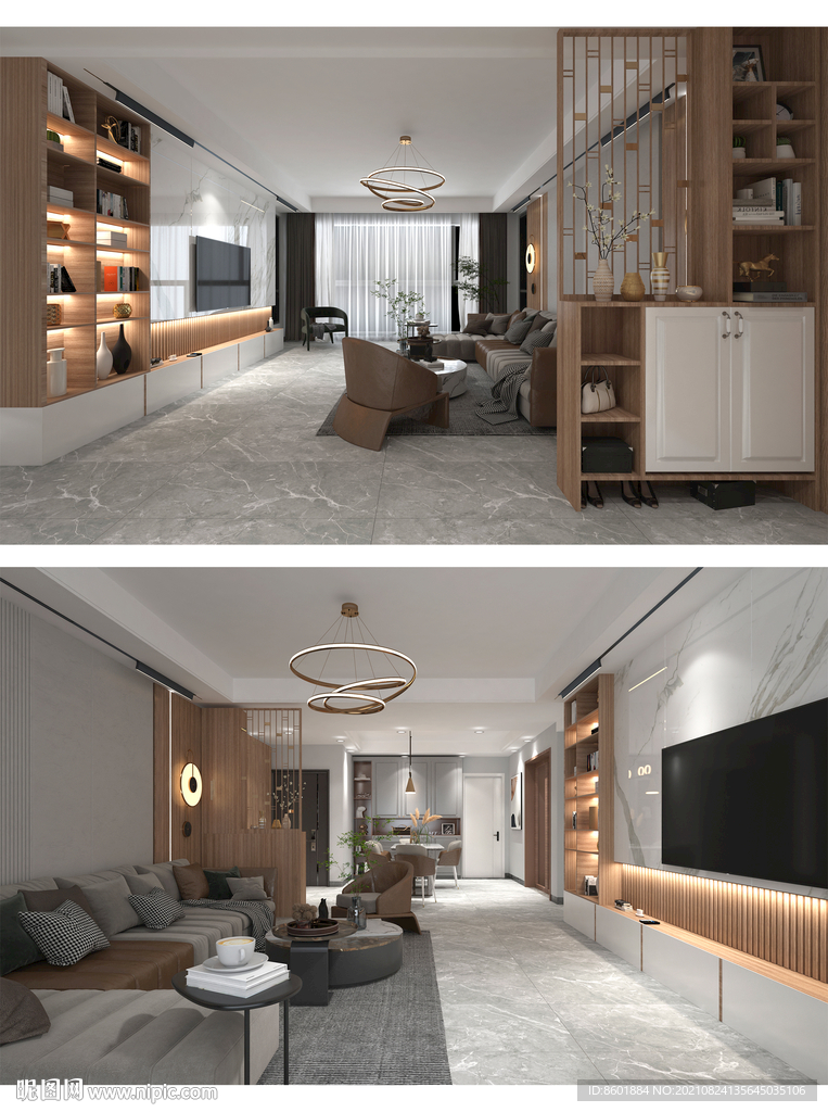 现代轻奢客厅  客餐厅  北欧