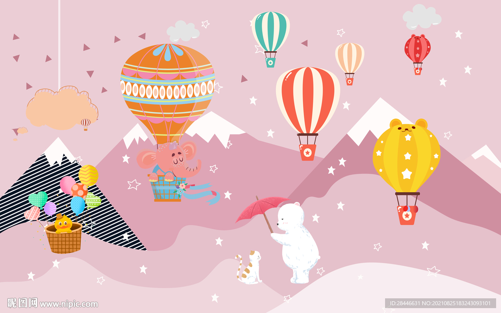 儿童背景墙壁纸壁画壁布