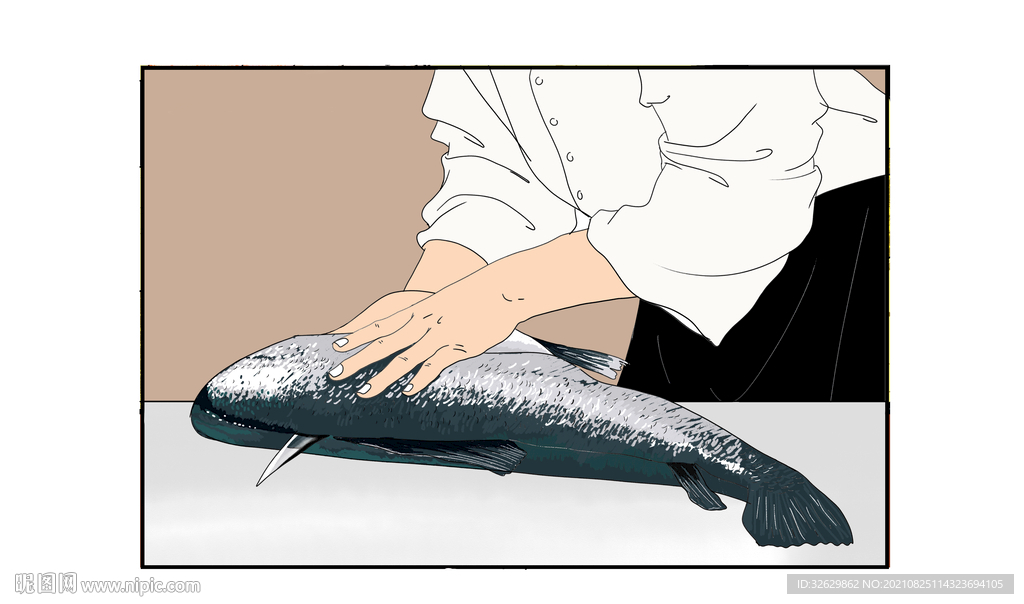 寿司店菜单海报切鱼图