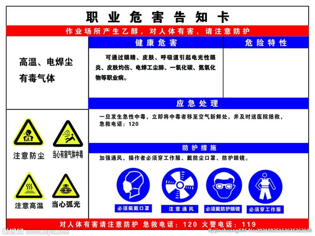 高温职业危害告知卡   
