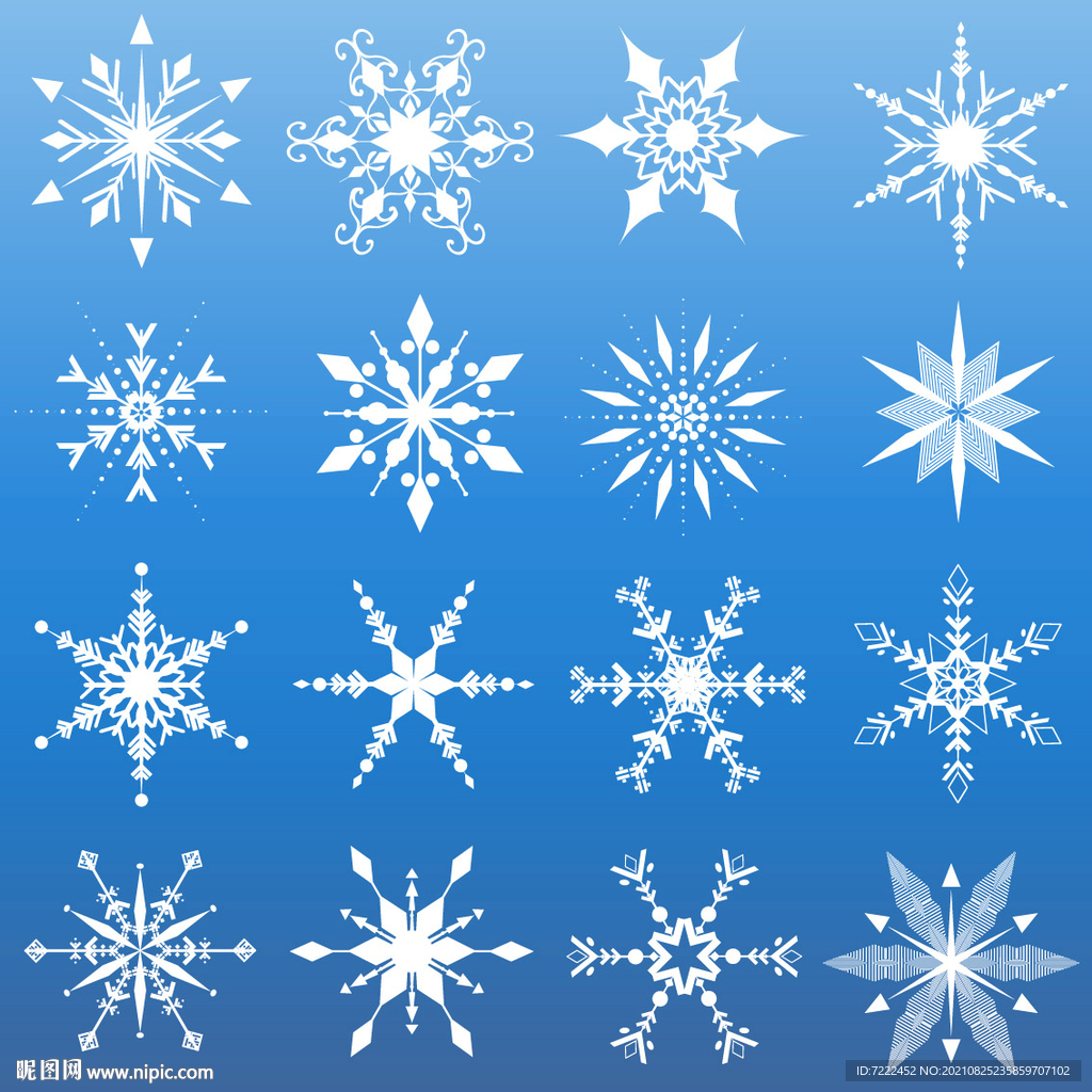不同的雪花图案