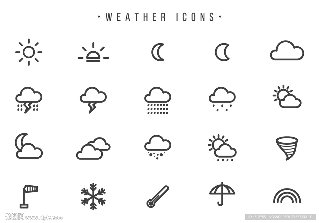 手机电脑天气相关图标icon