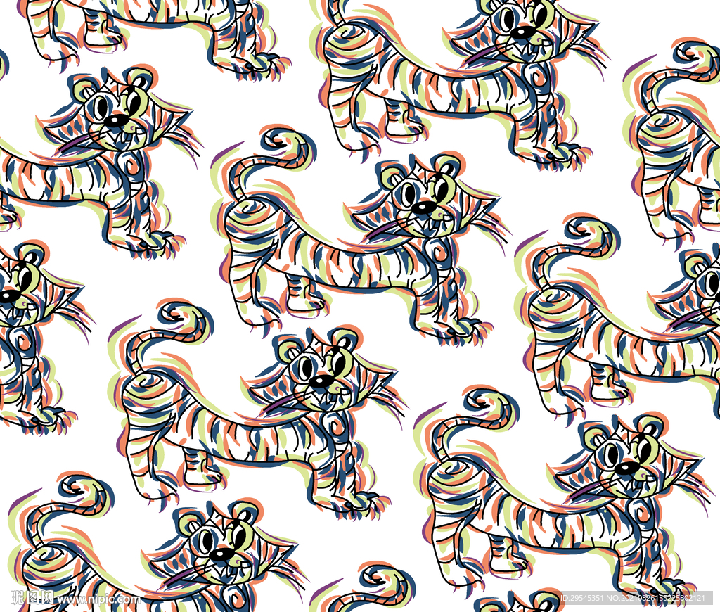 大牌 数码印花 老虎