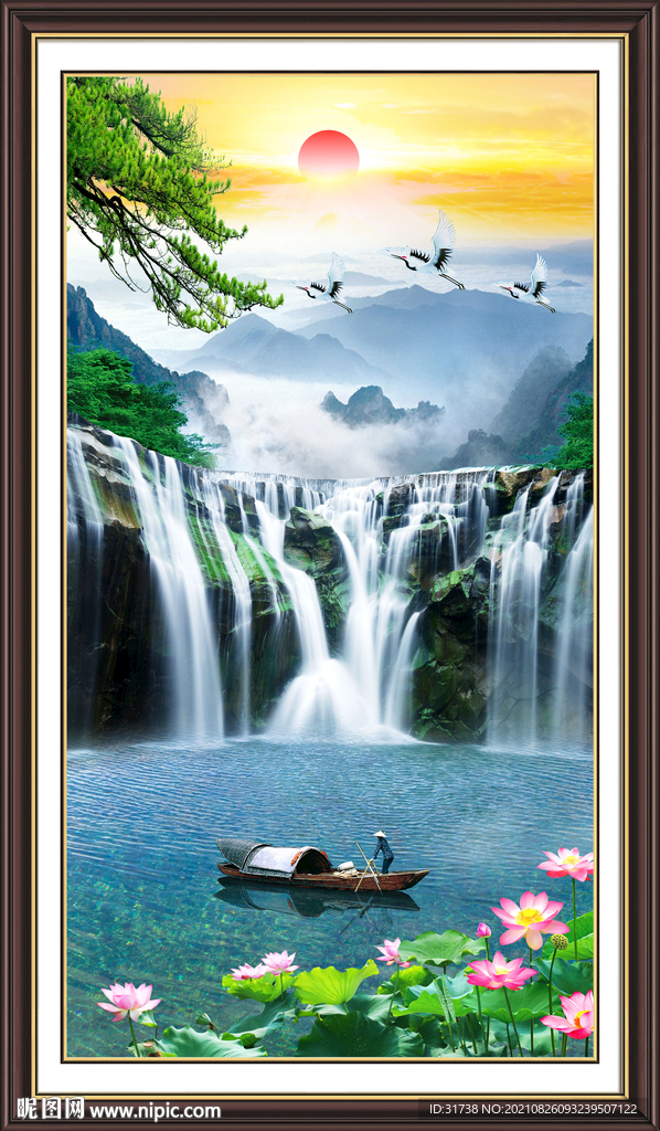 竖幅山水画