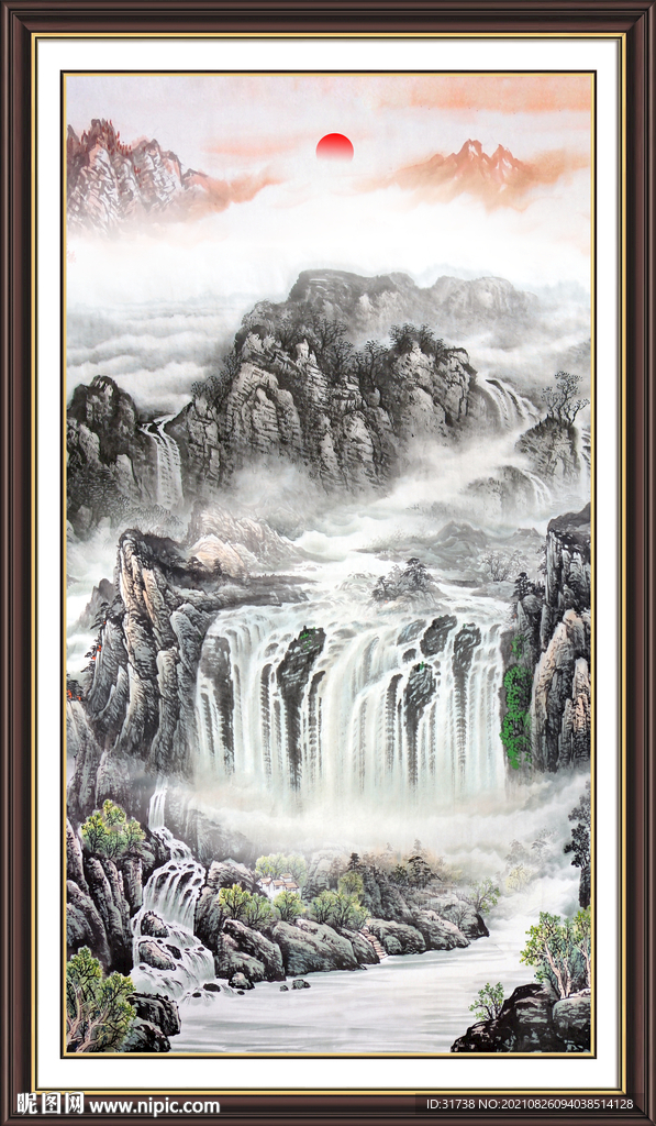 竖幅山水画