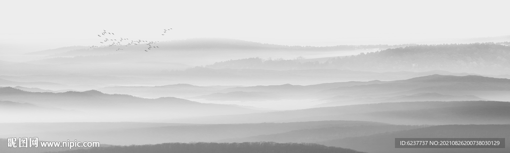 水墨山