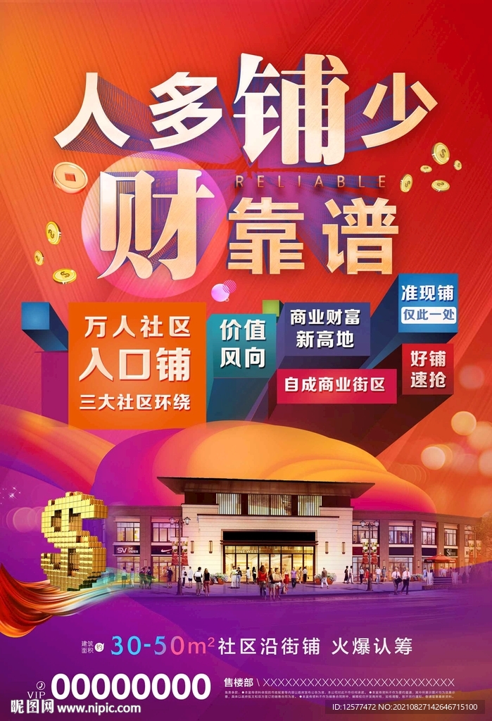 沿街商铺 旺铺单页海报