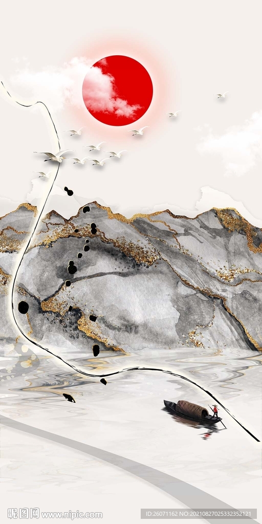 玄关装饰画山水画
