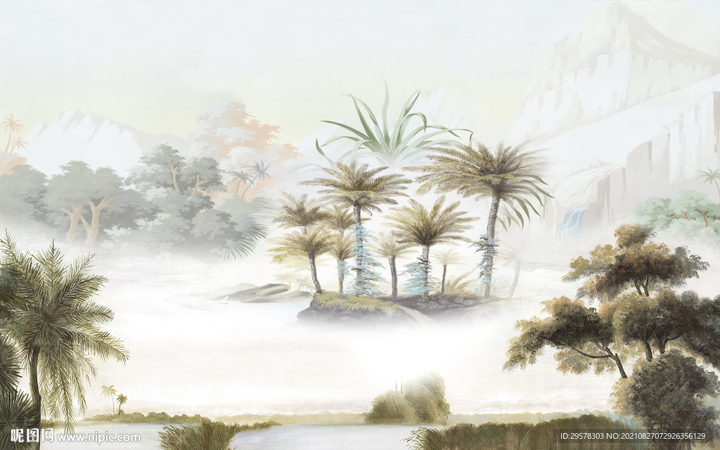 现代高雅山水 TIF文件分层