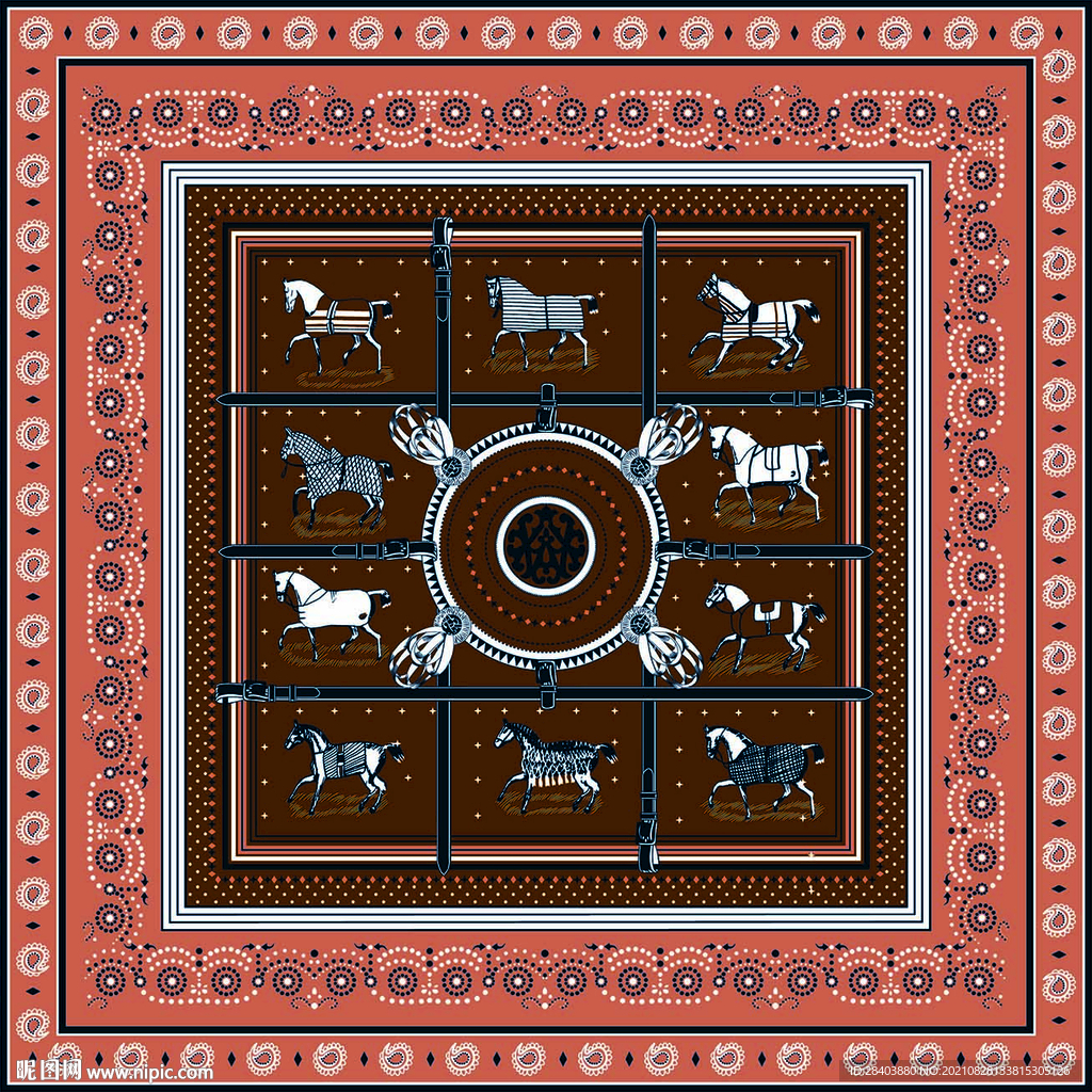 大牌  方巾    数码印花