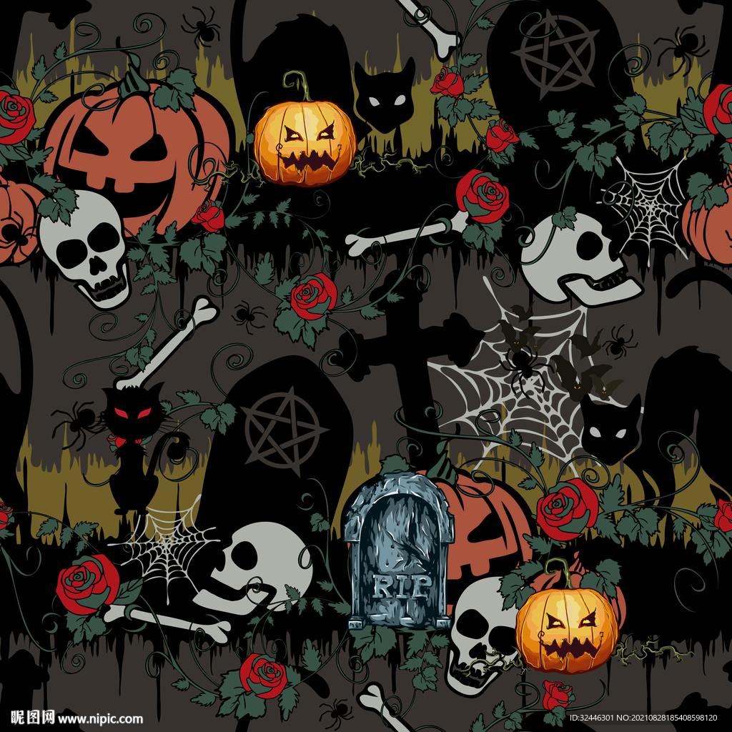 万圣节印花图案