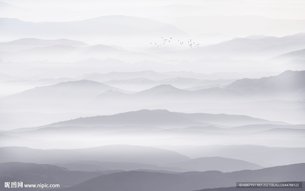 水墨山