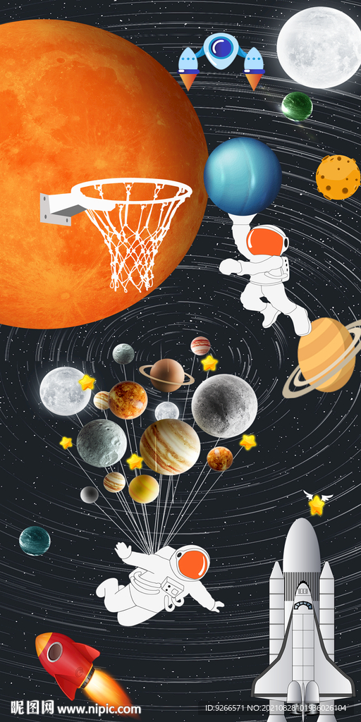 太空宇宙航空星空玄关装饰画