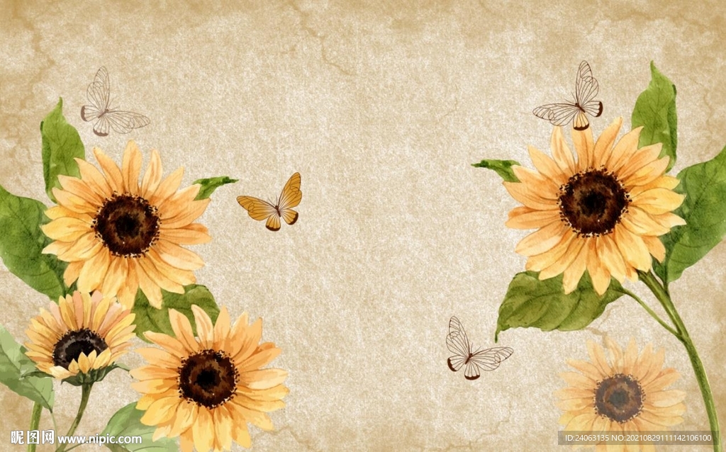 房间向日葵壁画