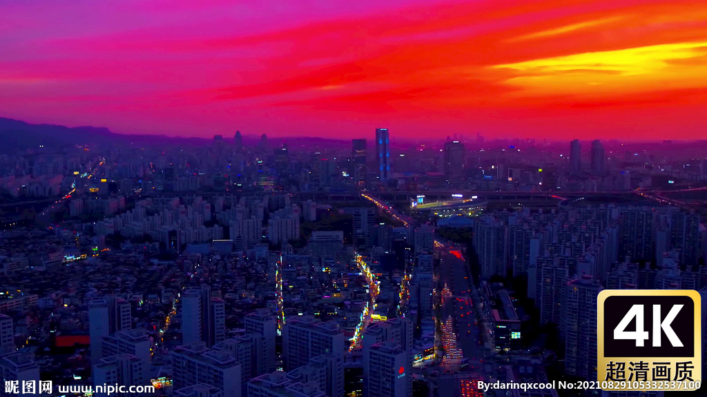夜晚城市夜空美景