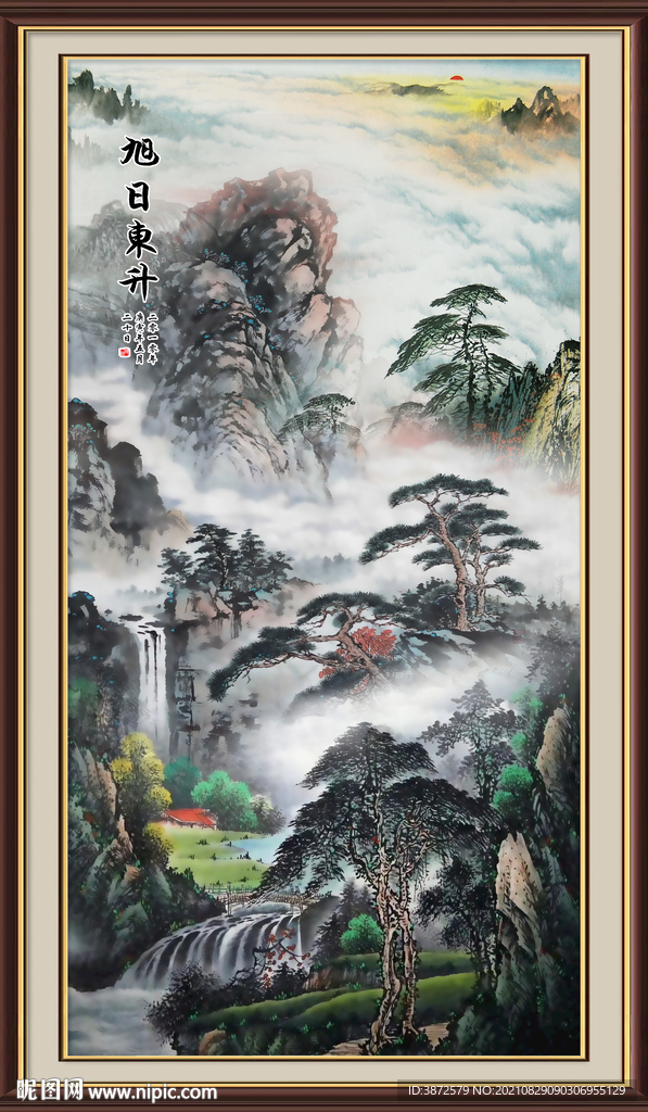 竖幅山水画