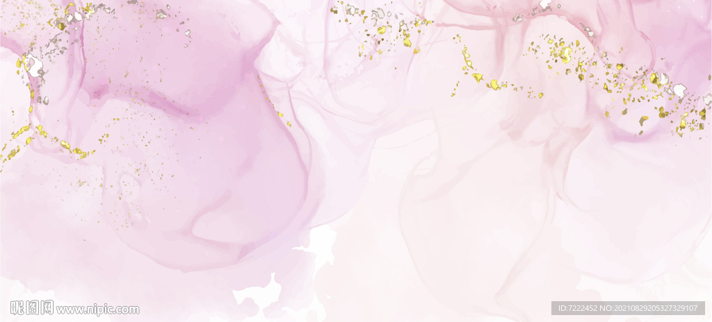 金粉点缀手绘水彩