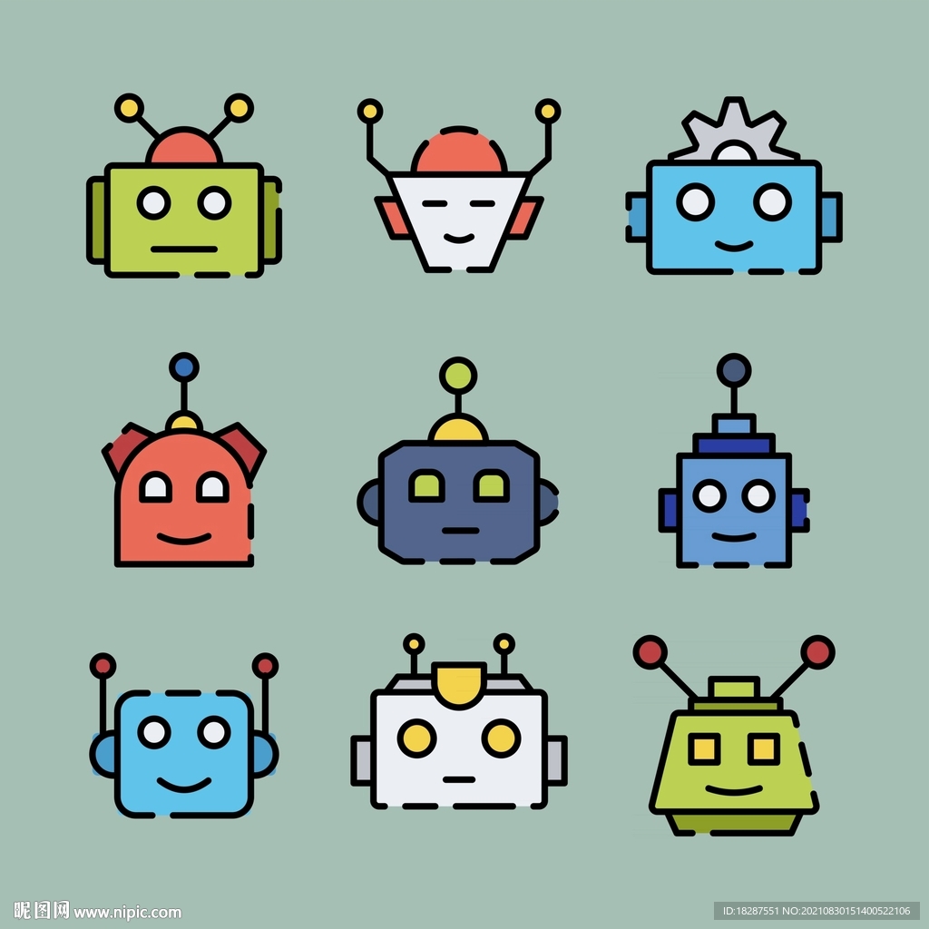 手机电脑机器人图标头像icon