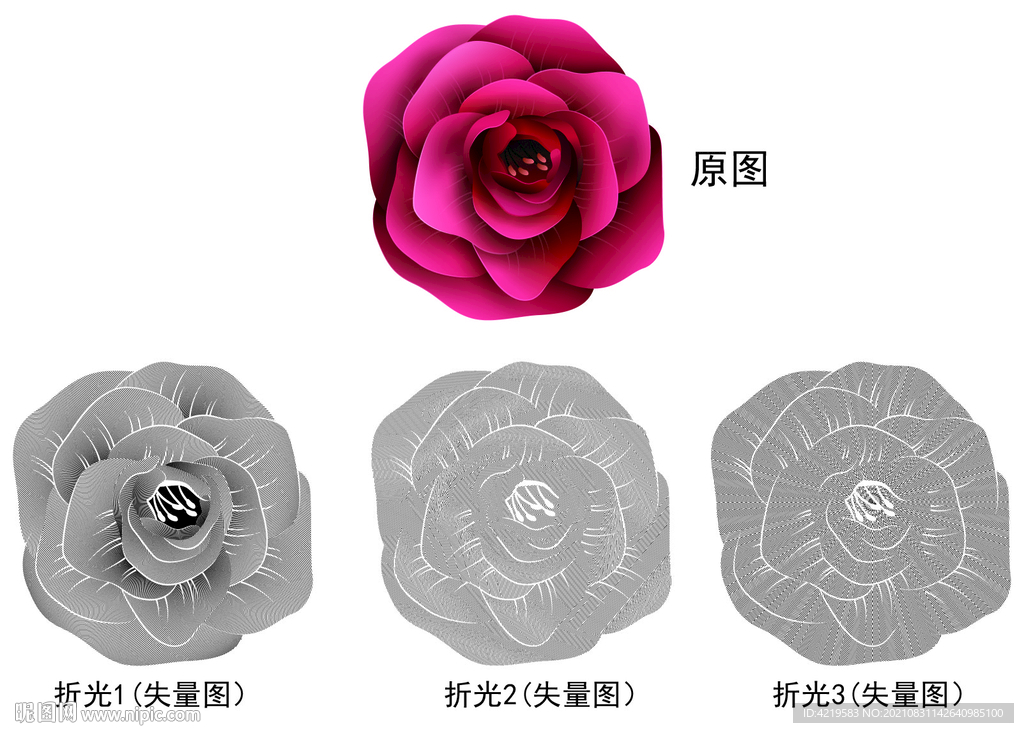 折光纹  逆向纹 底纹 玫瑰