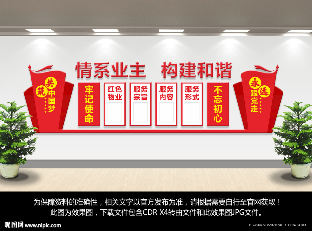 红色物业文化墙
