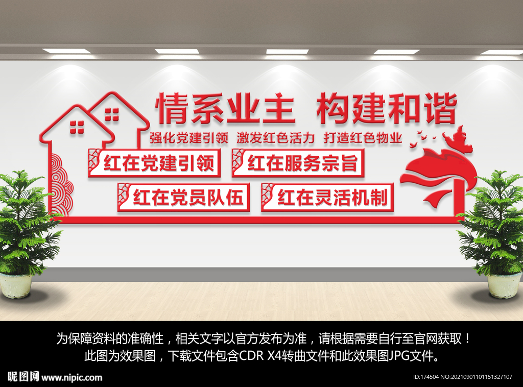 红色物业文化墙
