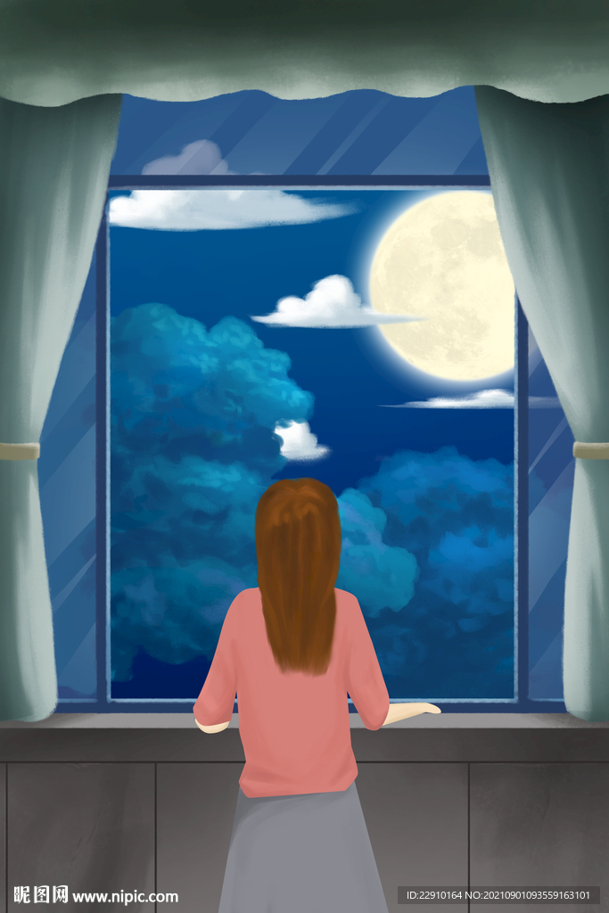 中秋插画 中秋插图 中秋海报 