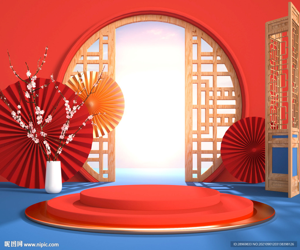 C4D中式国潮背景图片