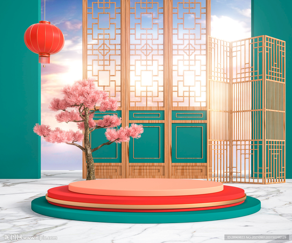 C4D中式国潮背景图片