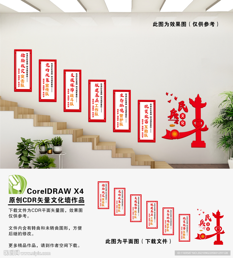 楼梯民兵文化墙