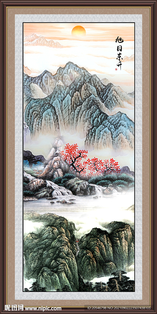 竖幅山水画