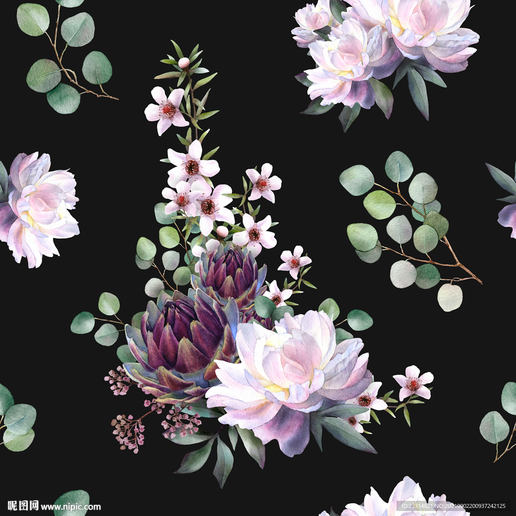 水彩花