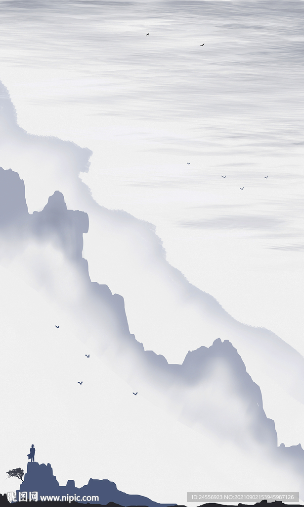 意境水墨山水画