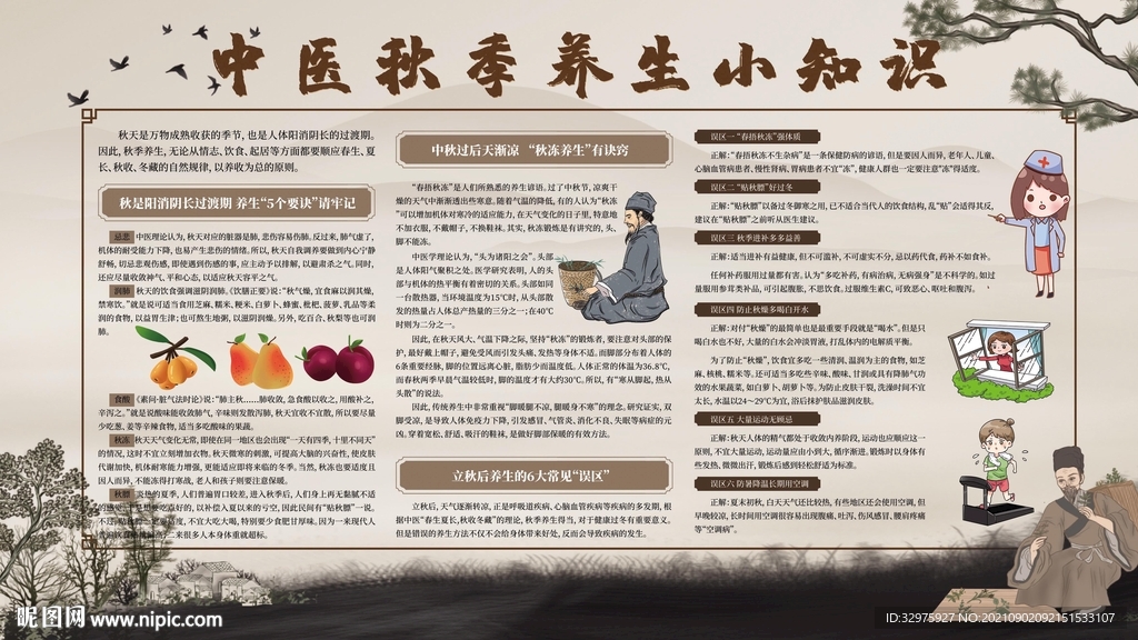 中医秋季养生小知识宣传栏