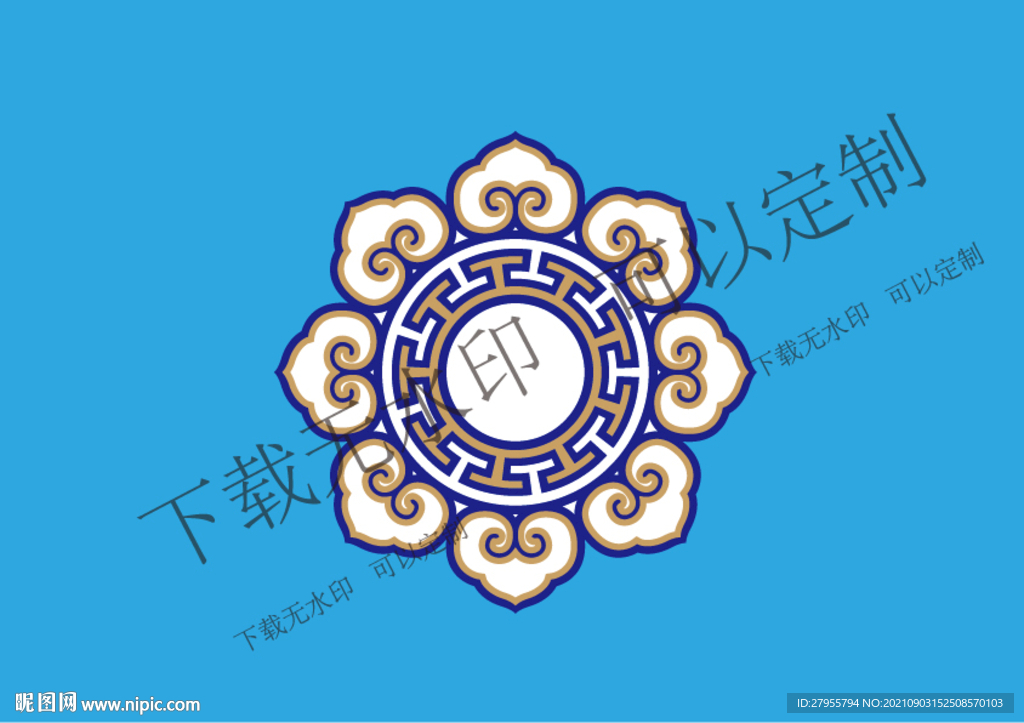民族图案传统边框矢量