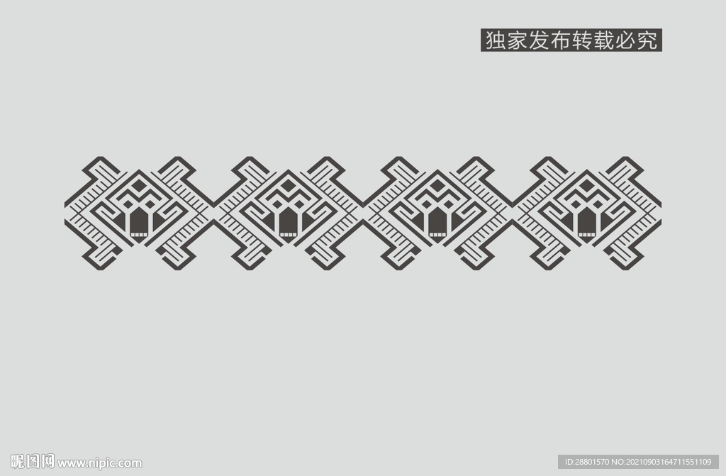 矢量民族元素 土家织锦 