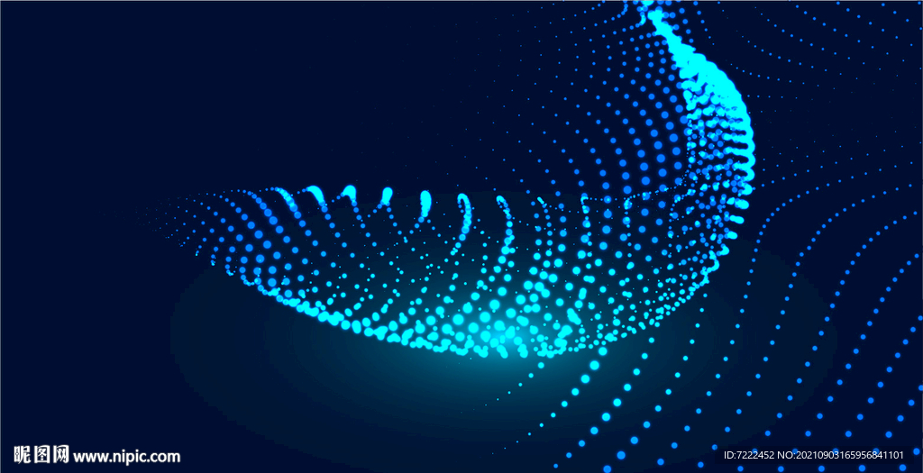 蓝色发光粒子背景