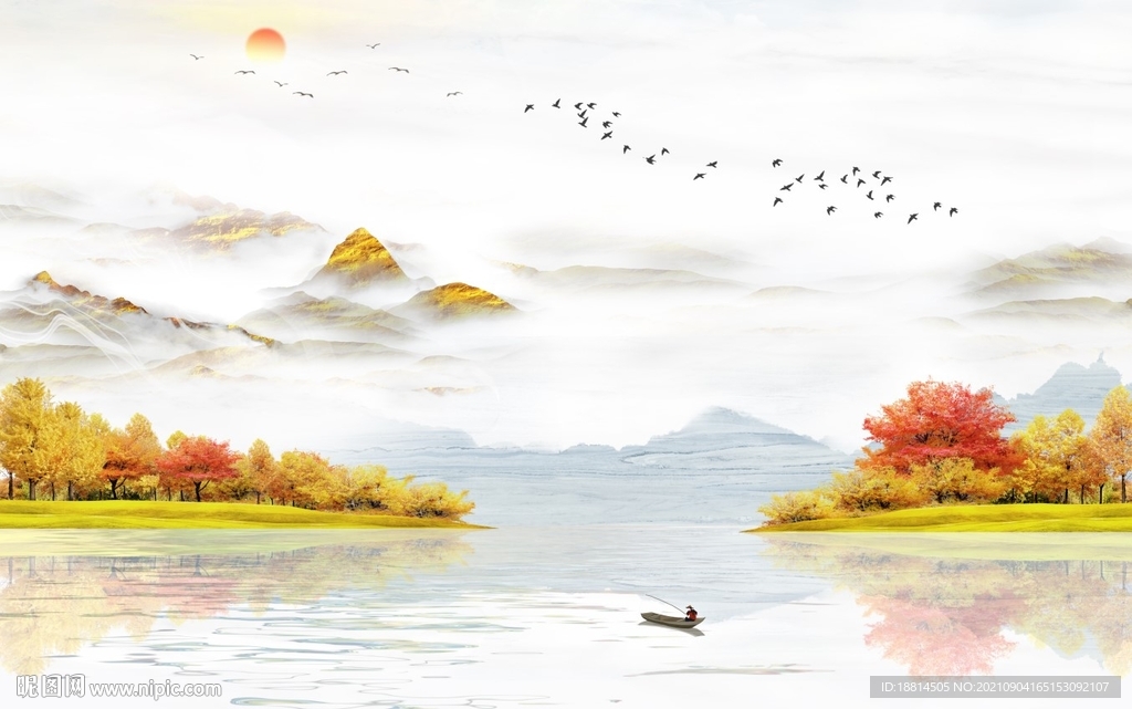 新中式电视背景墙