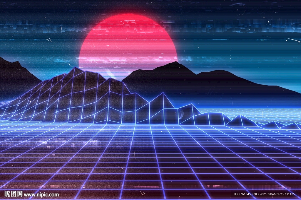 赛博朋克未来城市科幻背景