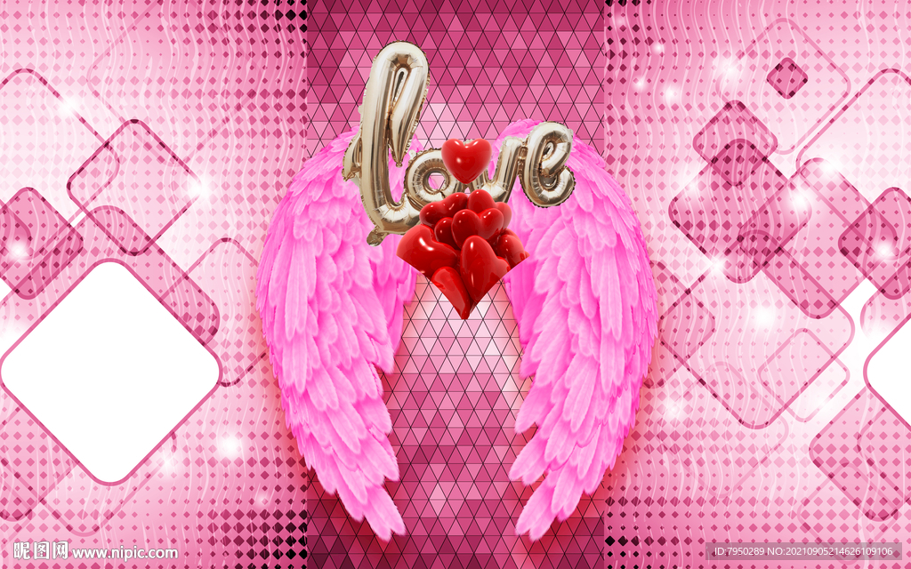 网红翅膀背景墙