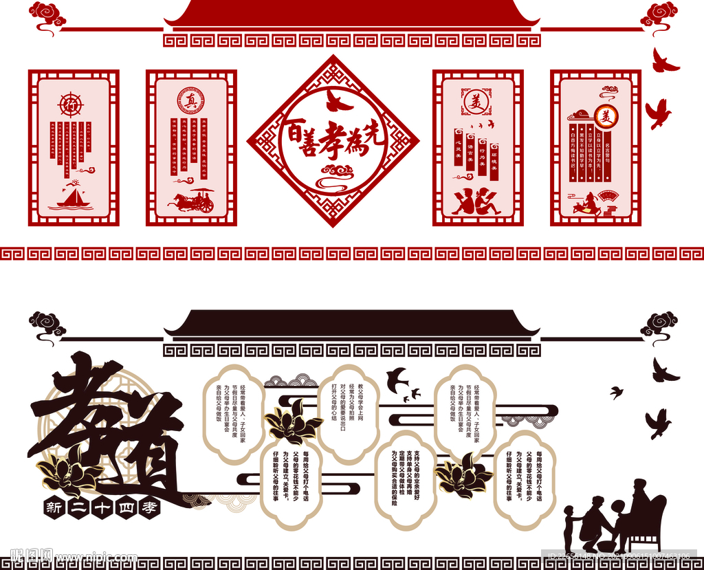 学校文化墙孝道