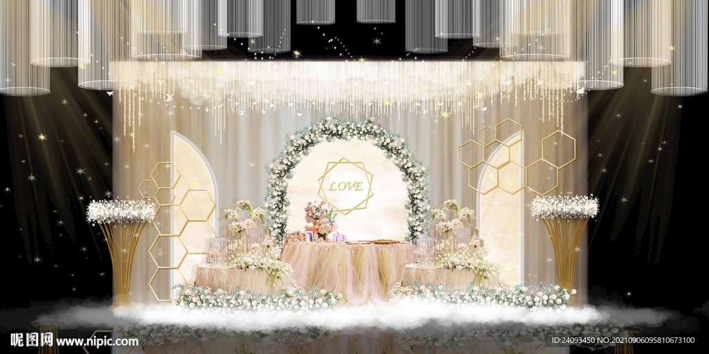 简约香槟大理石婚礼