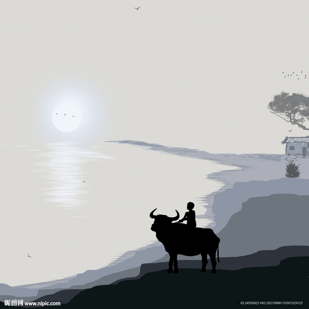 风景壁画玄关装饰画