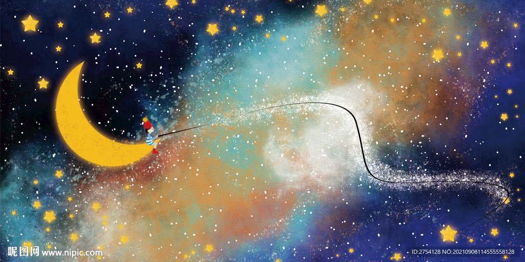 晶瓷画 抽象画 星空夜晚