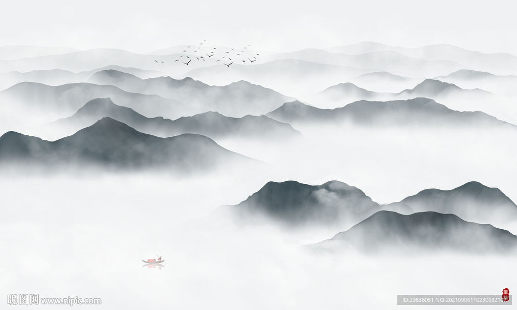 水墨山水画