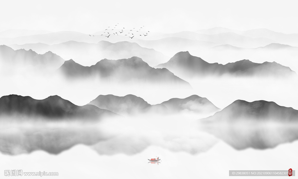 水墨山水画