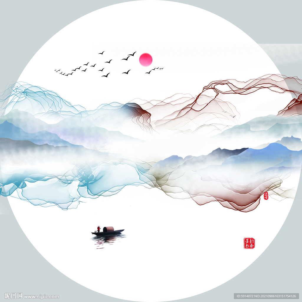 装饰画 新中式 抽象画