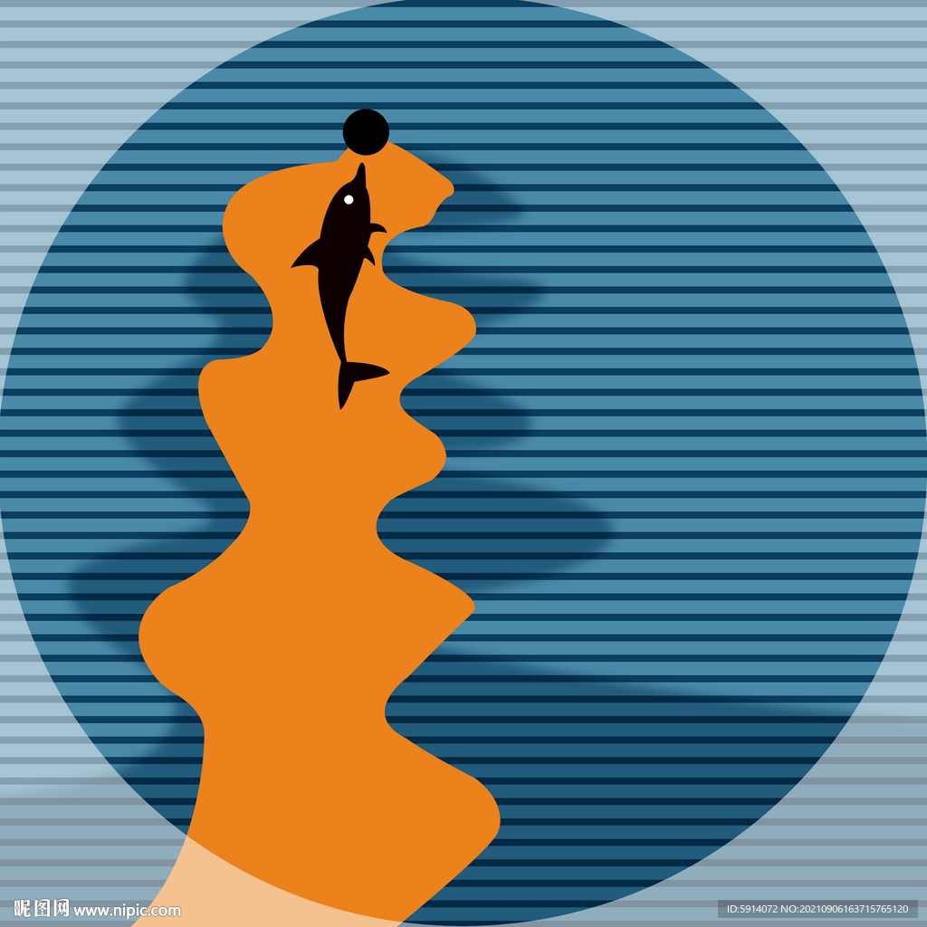 装饰画 抽象画 海豚