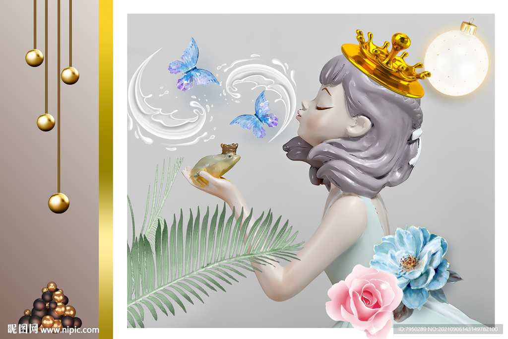 可爱人物插画装饰画