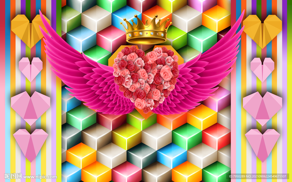 网红翅膀背景墙